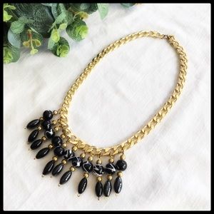 Gold Black and White Statement Necklace